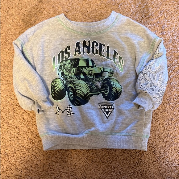 Monster Jam Kids Gray Long Sleeve Tee - Picture 1 of 2